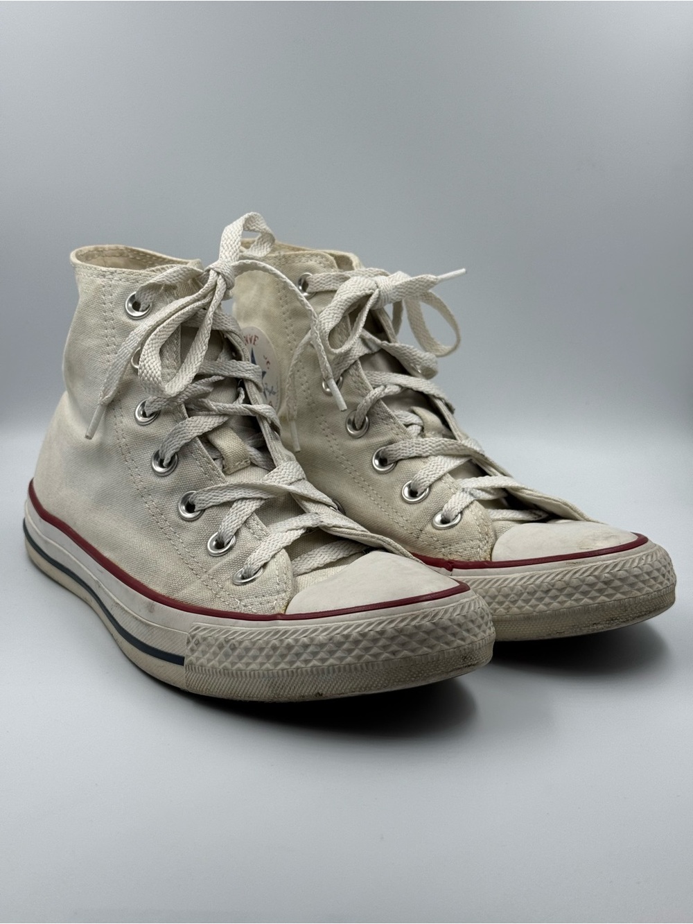 Converse Off White High Top Sneakers Women’s Size 7 Grunge Skater Streetwear
